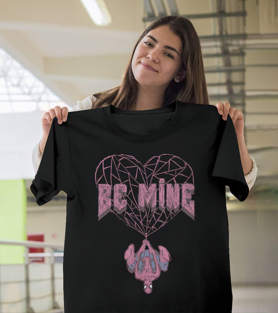 Marvel Valentine's Day Spider-Man Be Mine Heart Web T-Shirt
