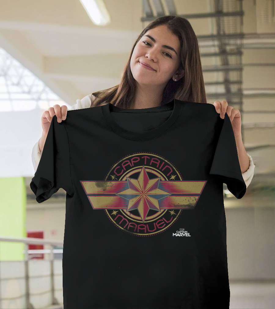 Captain Marvel Star Emblem Circle Badge Marvel Studios T-Shirt
