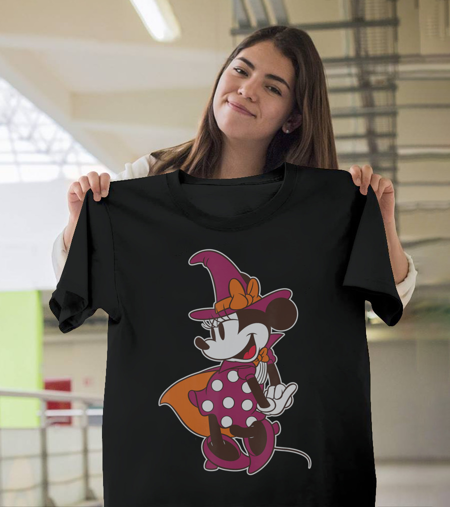 Disney Minnie Mouse Polka Dot Dress Witch Costume Halloween T-Shirt