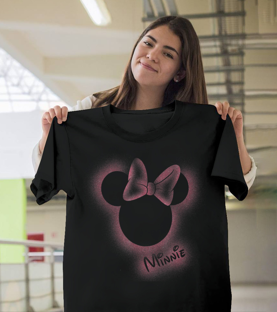 Disney Minnie Mouse Pink Bow Stencil T-Shirt