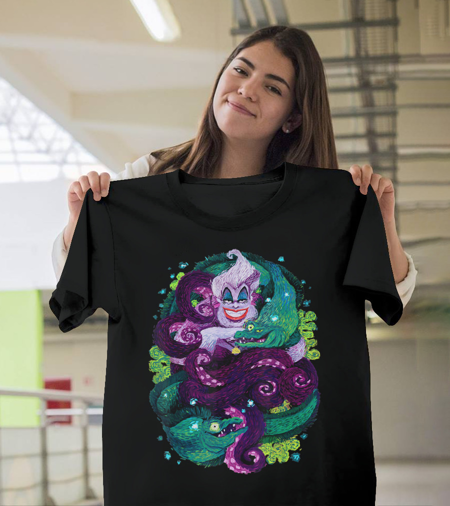 The Little Mermaid Ursula Sea Witch Colorful Painting XL Villain Scene T-Shirt