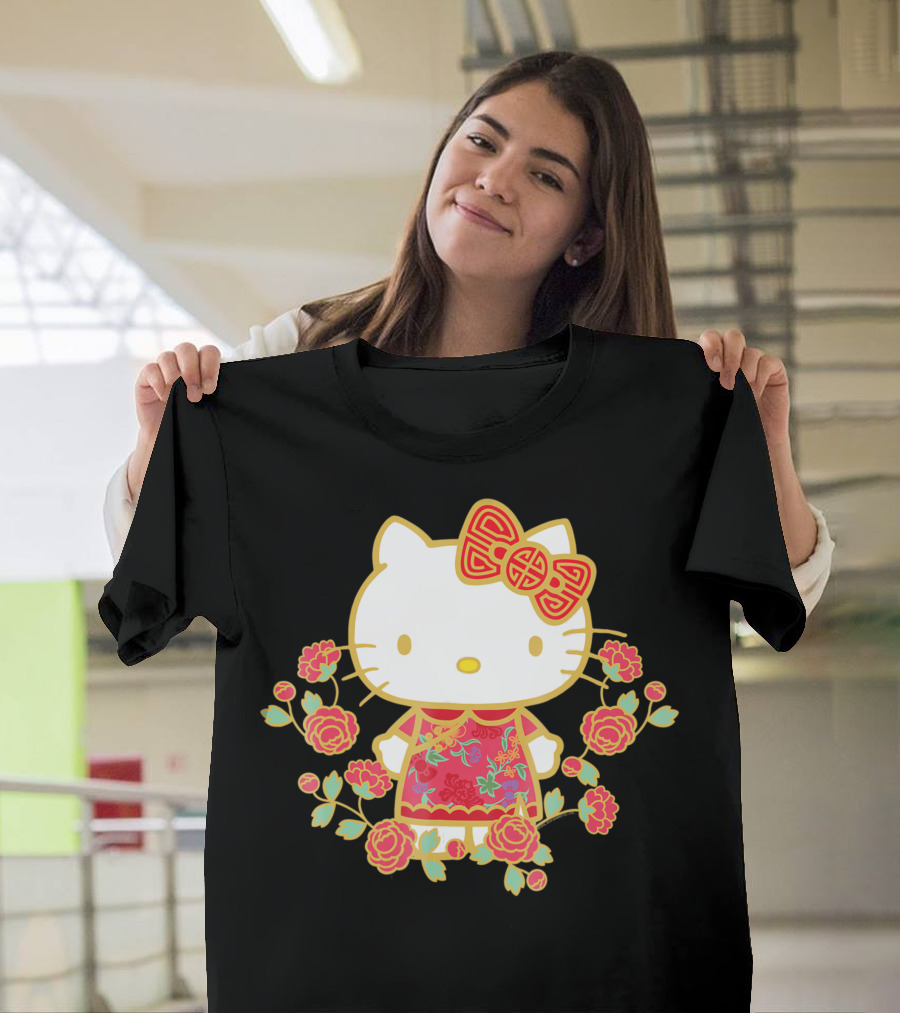 Hello Kitty Happy Lunar New Year Floral Design E1 T-Shirt