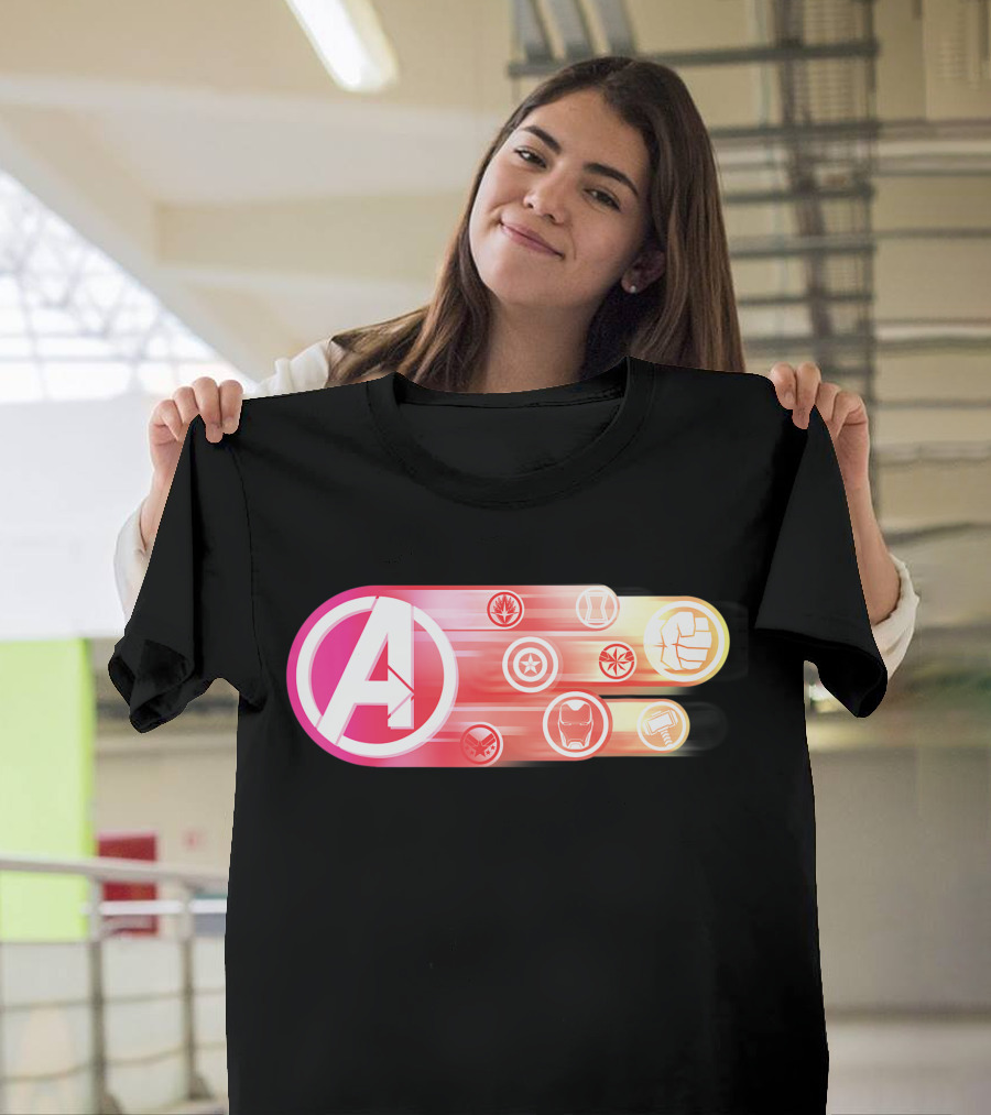 Avengers Endgame Super Hero Logos Iconic Symbols T-Shirt