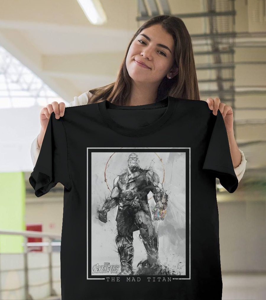 Marvel Avengers Infinity War The Mad Titan Thanos Sketch T-Shirt