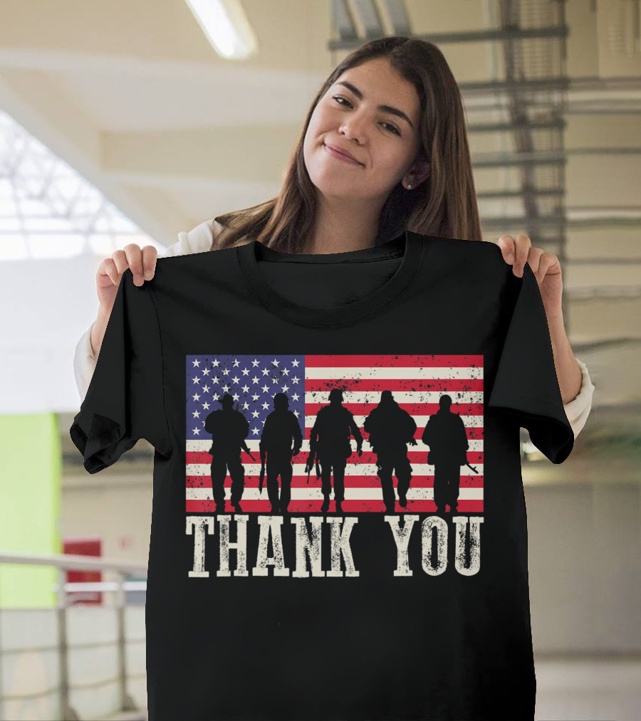 American Flag Thank You Soldier T-Shirt