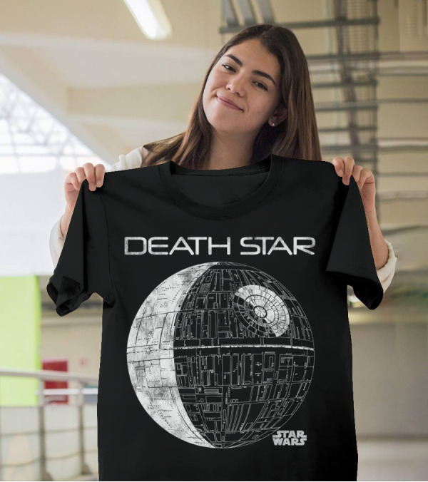 Star Wars Death Star Blueprint Tonal Line T-Shirt