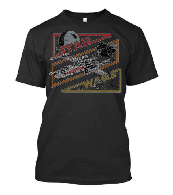 Star Wars Death Star X Wing Tie Fighter Retro T-Shirt
