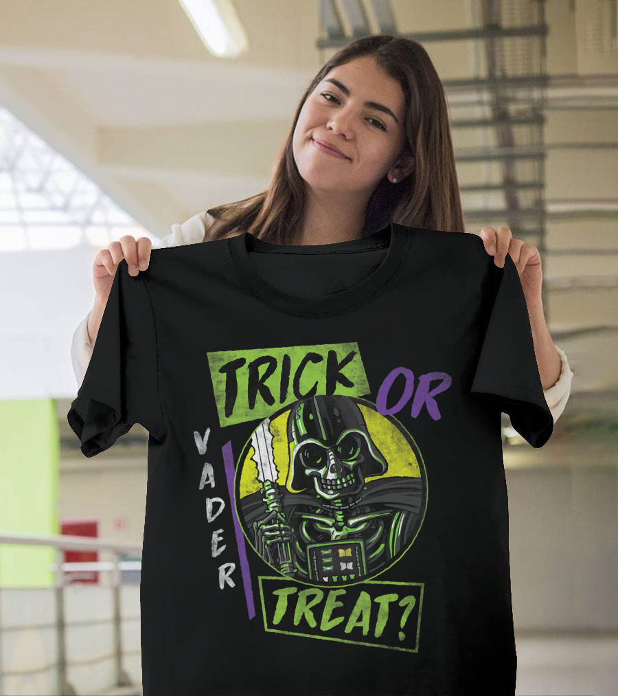 Vader Trick Or Treat Halloween Star Wars Darth Vader Skeleton T-Shirt