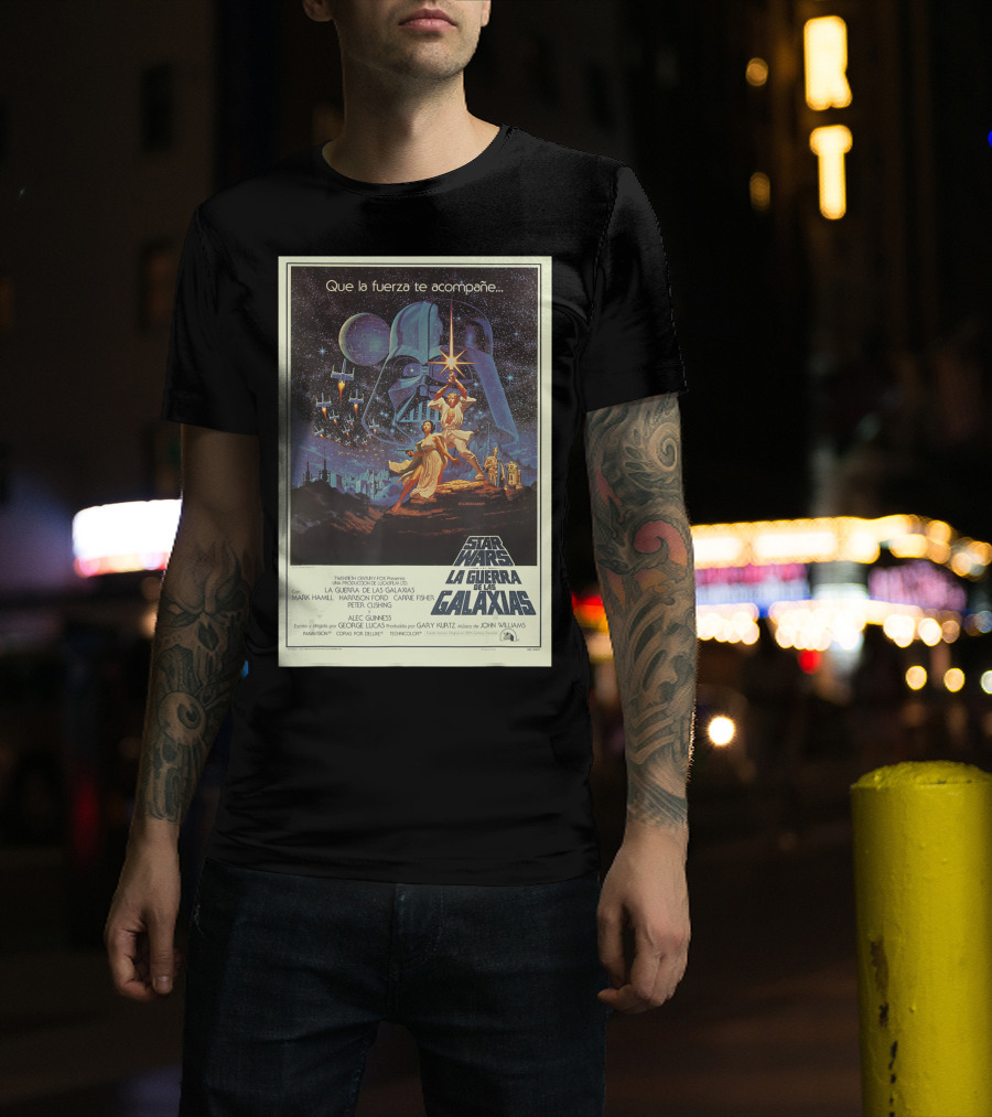 Que La Fuerza Te Acompañe Star Wars La Guerra De Las Galaxias Movie T-Shirt