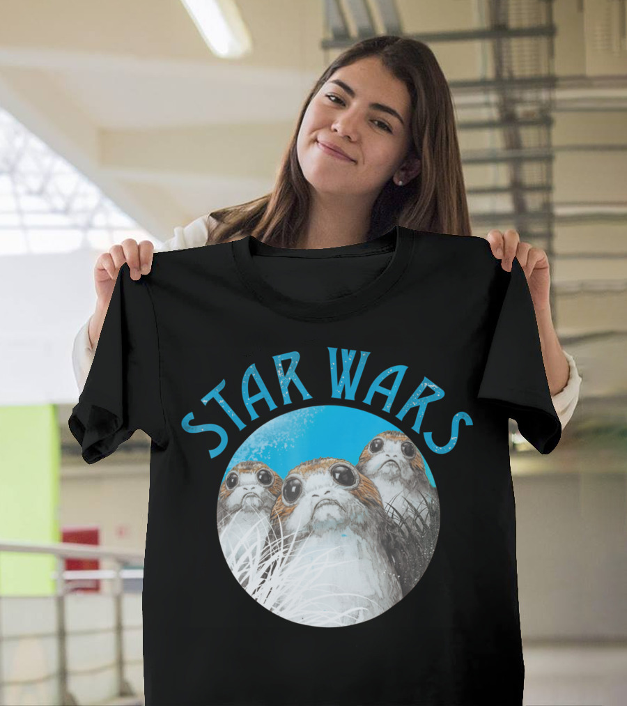 Star Wars Porgs Last Jedi Color Pop Badge T-Shirt