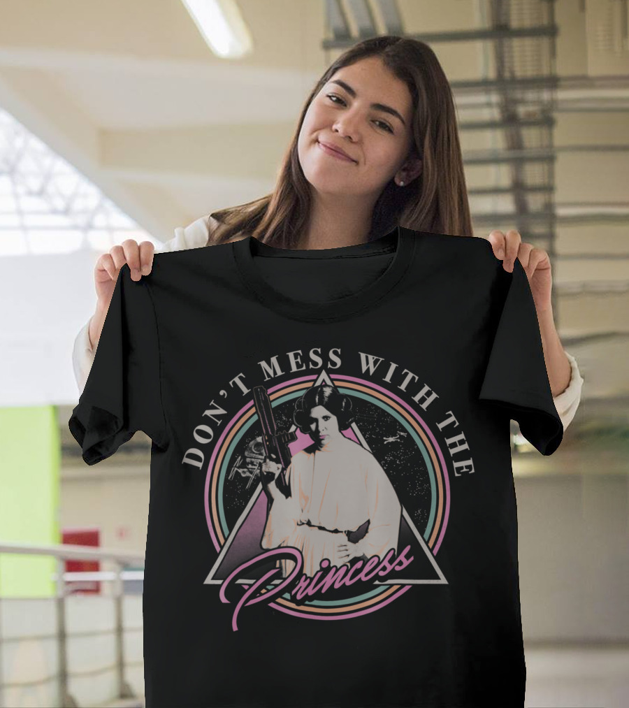 Don’t Mess With The Princess Star Wars Leia Retro Blaster Triangles T-Shirt
