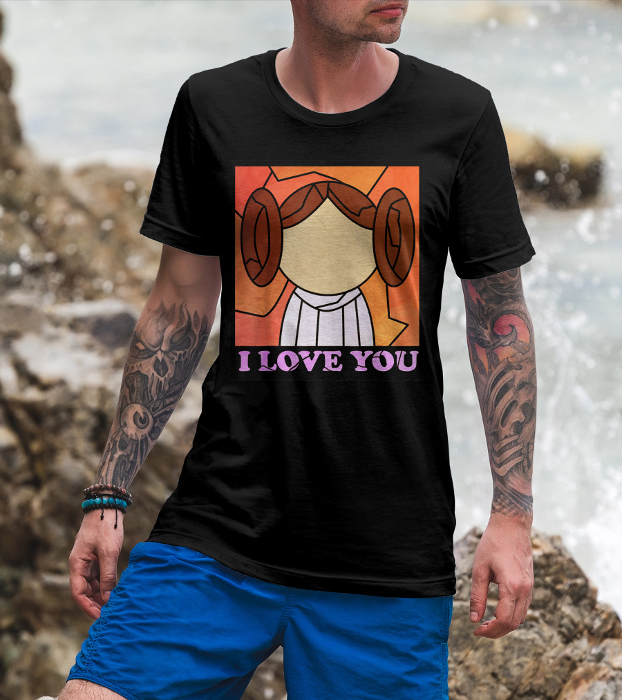 Star Wars Leia I Love You Stained Glass T-Shirt