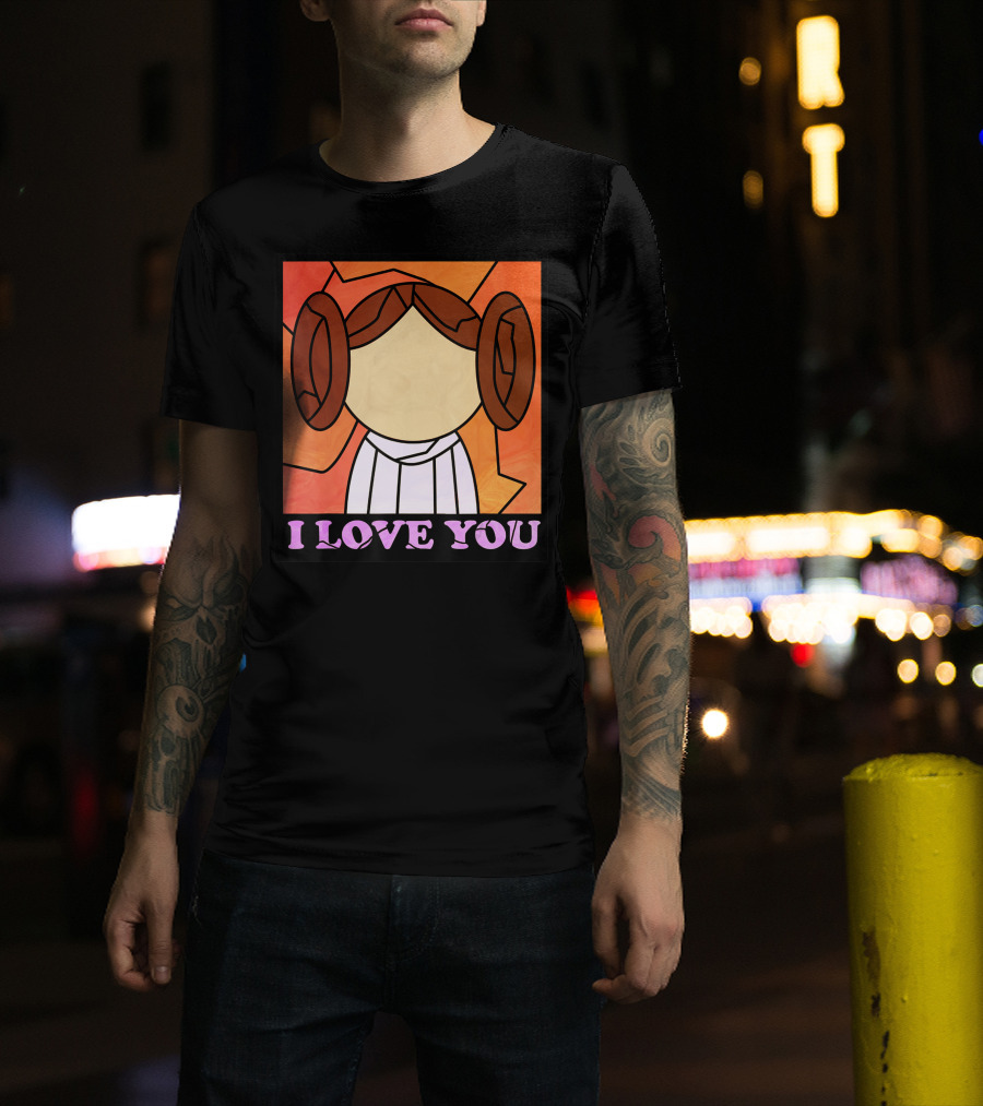 Star Wars Leia I Love You Stained Glass T-Shirt