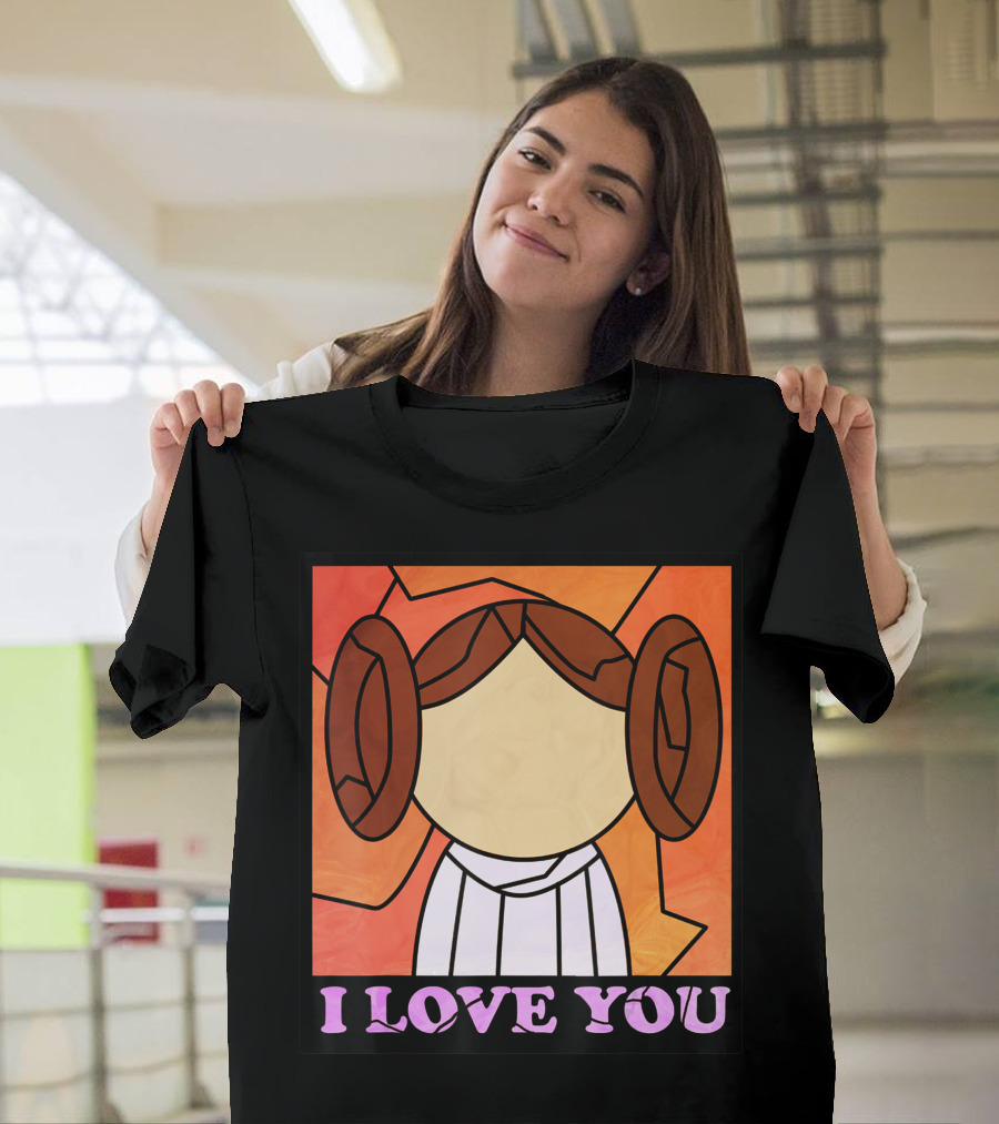 Star Wars Leia I Love You Stained Glass T-Shirt