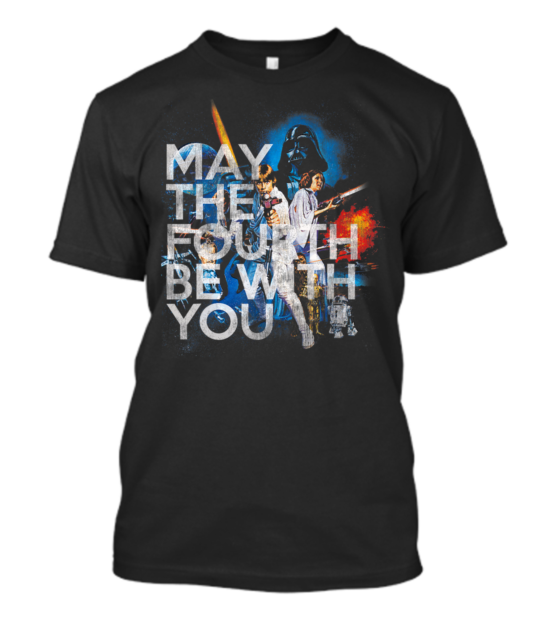 May The Fourth Be With You Star Wars Vintage Movie Poster Characters T-Shirt