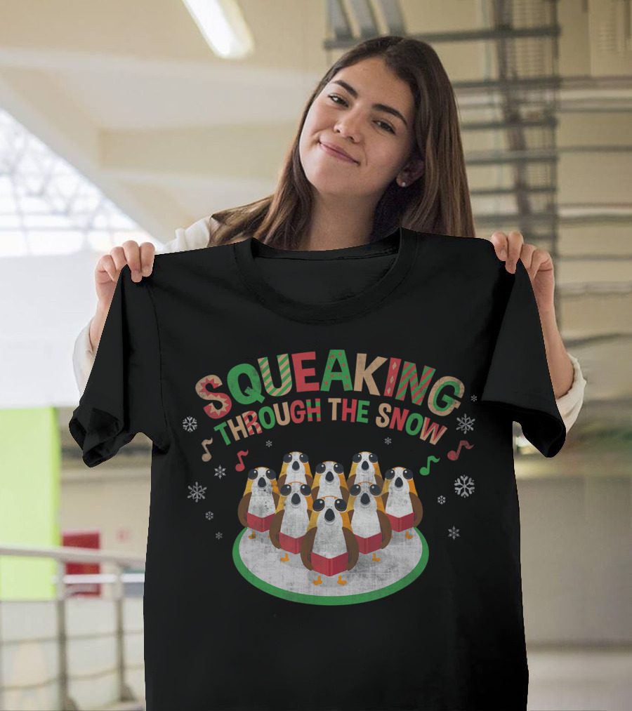 Star Wars Porgs Squeaking Through The Snow Holiday T-Shirt