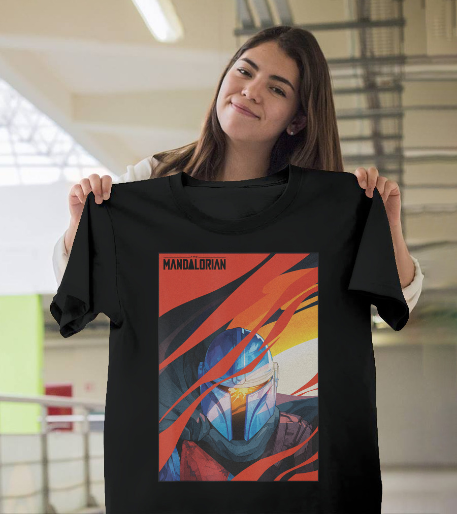 Star Wars The Mandalorian Dynamic Helmet Mural T-Shirt