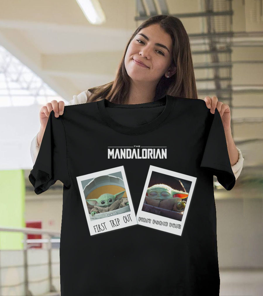 The Mandalorian The Child First Trip Out First Force Push Photo Memories T-Shirt