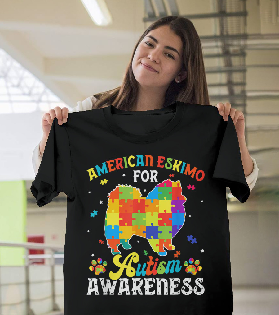 American Eskimo for Autism Awareness T-Shirt