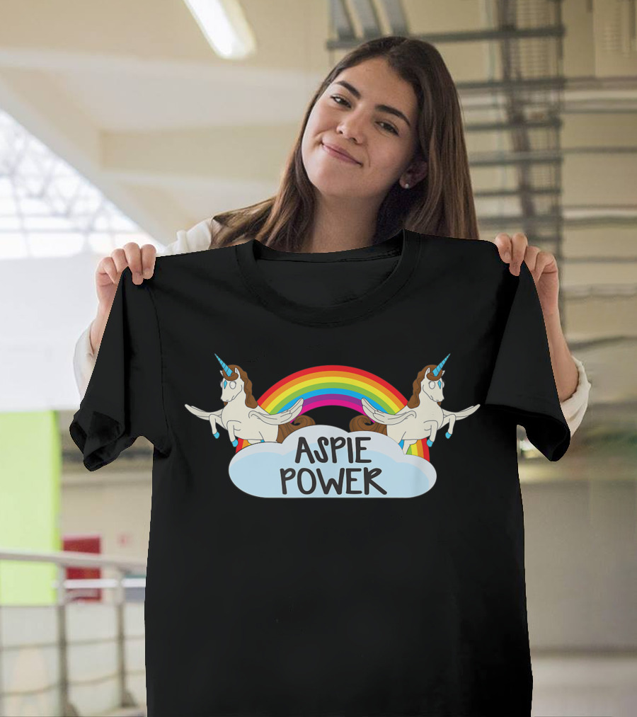 Aspie Power Unicorns Rainbow Autism Awareness T-Shirt