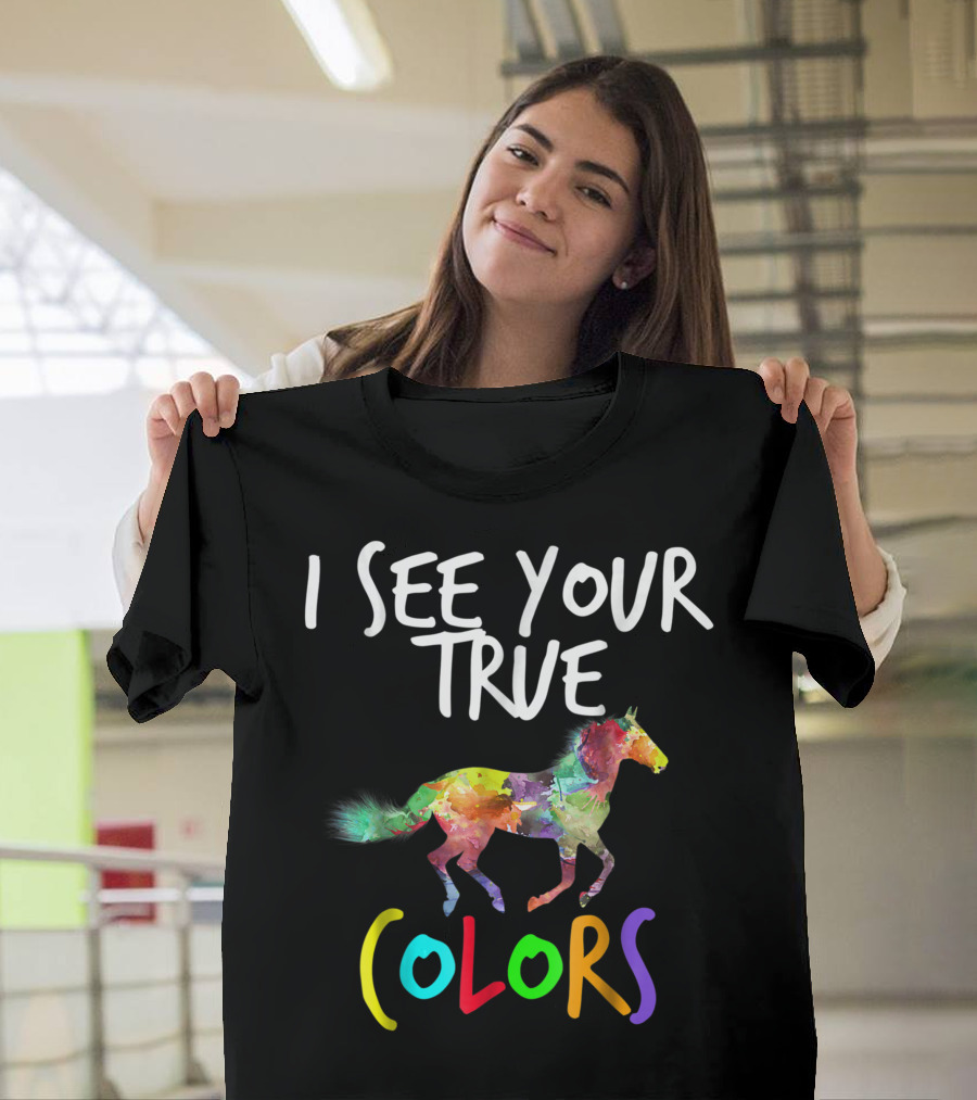 Autism Awareness I See Your True Colors Horse T-Shirt