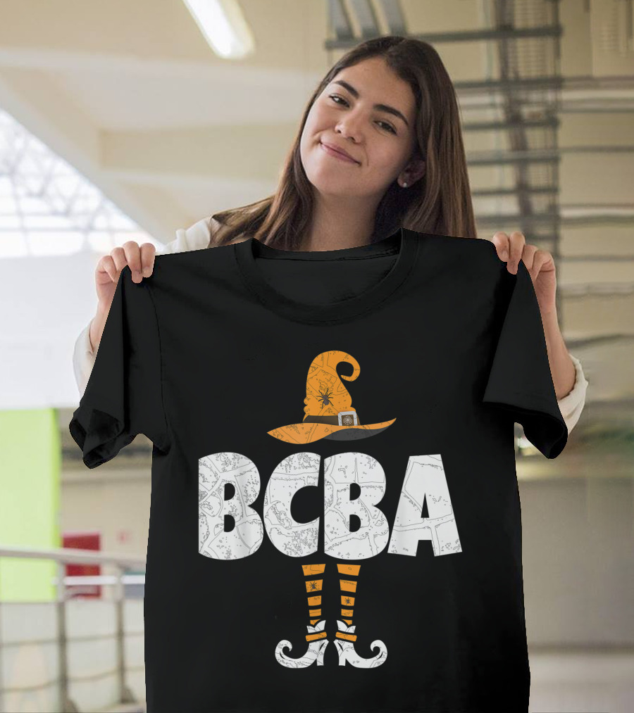Board Certified Behavior Analyst BCBA Halloween Witch Hat and Legs T-Shirt