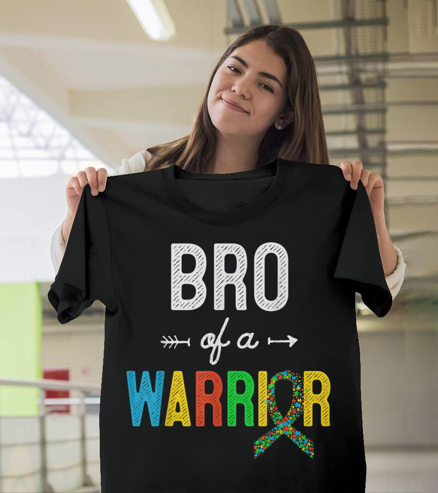 Brother of a Warrior Autism Awareness Support with Puzzle Piece T-Shirt