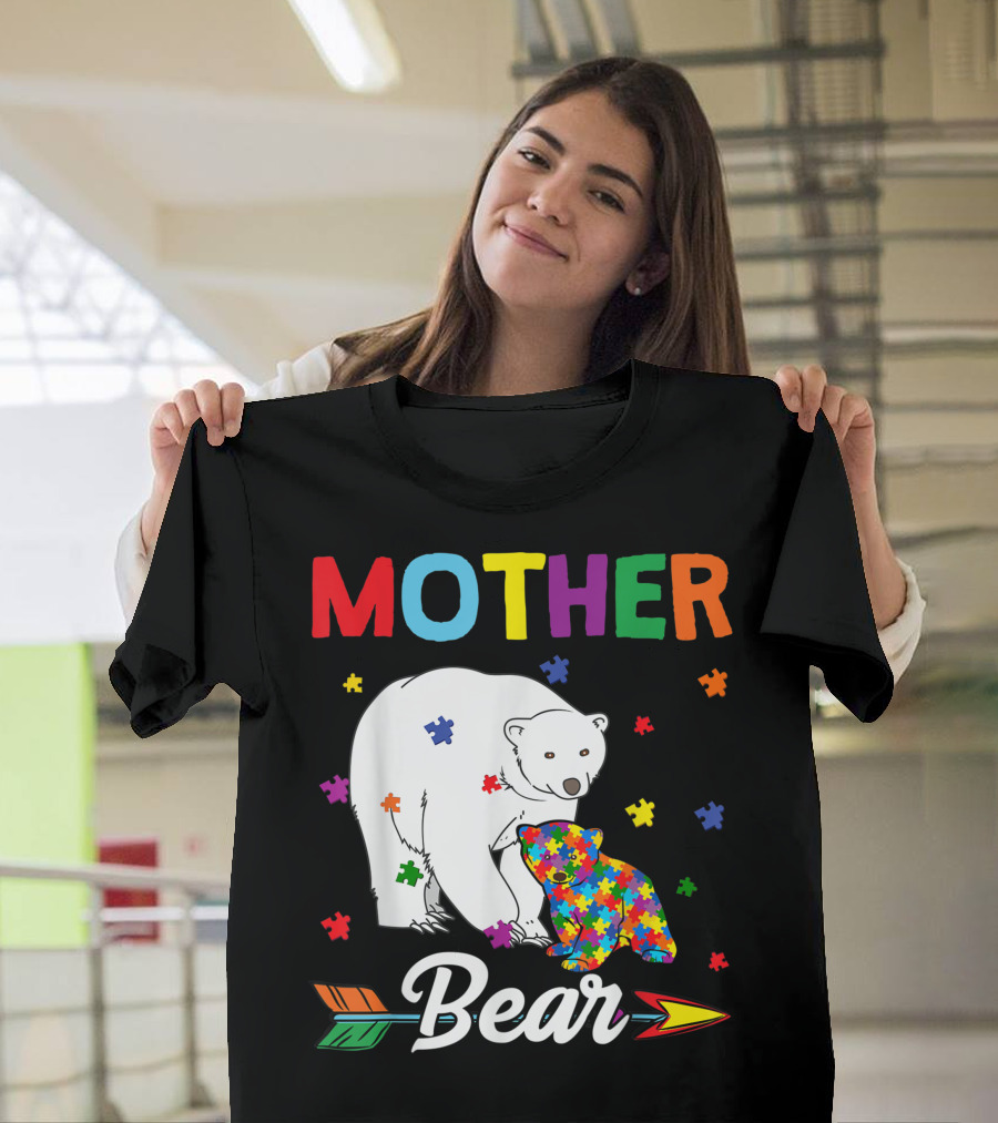 MOTHER Bear Autism Awareness Month Cute Family T-Shirt