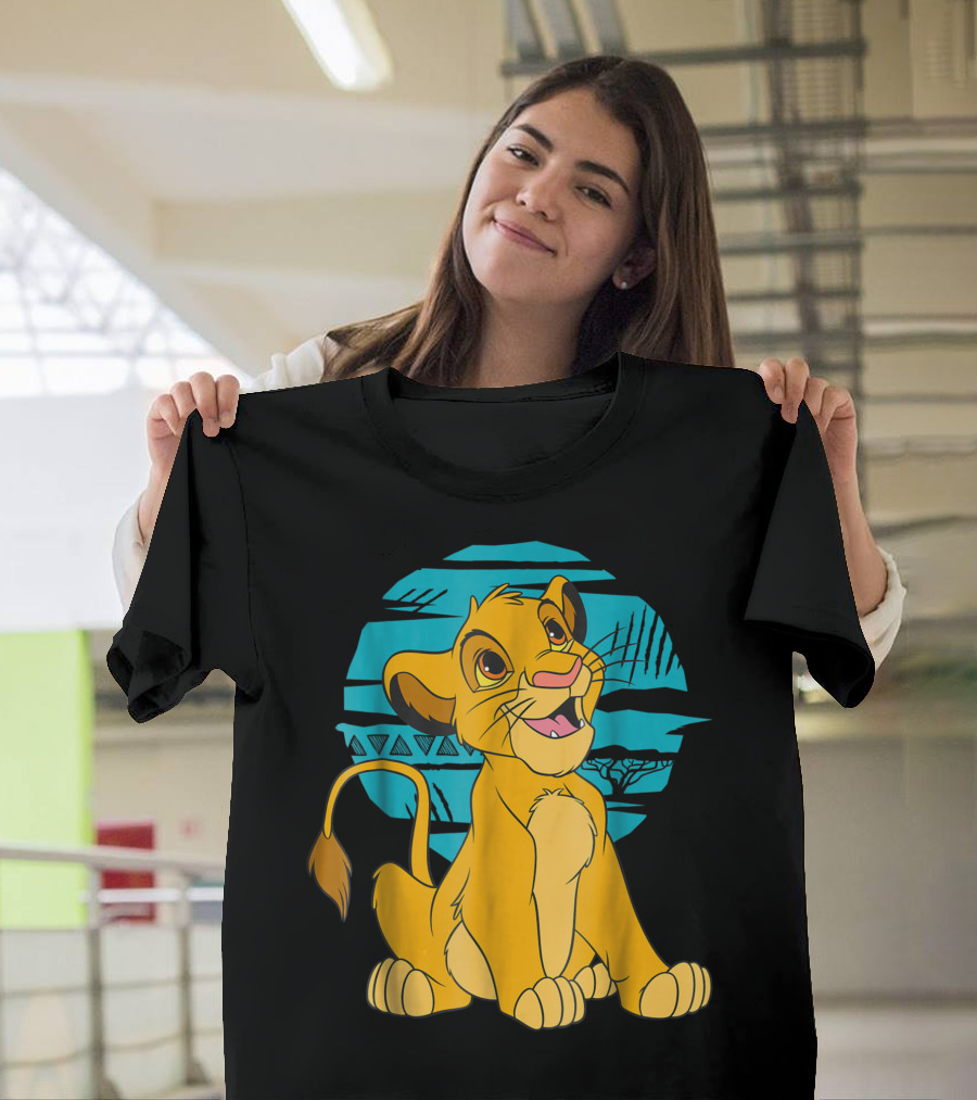 Disney The Lion King Young Simba Happy Blue Sky Scene T-Shirt