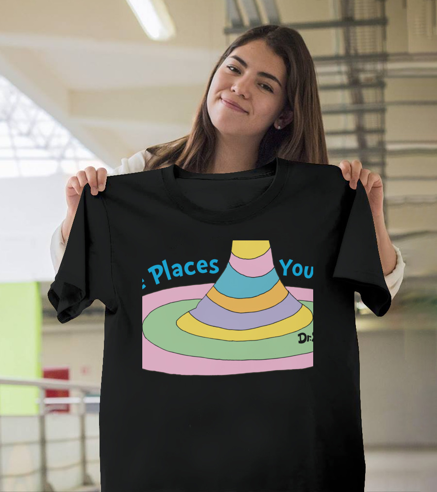 Dr Seuss Oh The Places Youll Go Multicolor Spiral Balancing Act T-Shirt