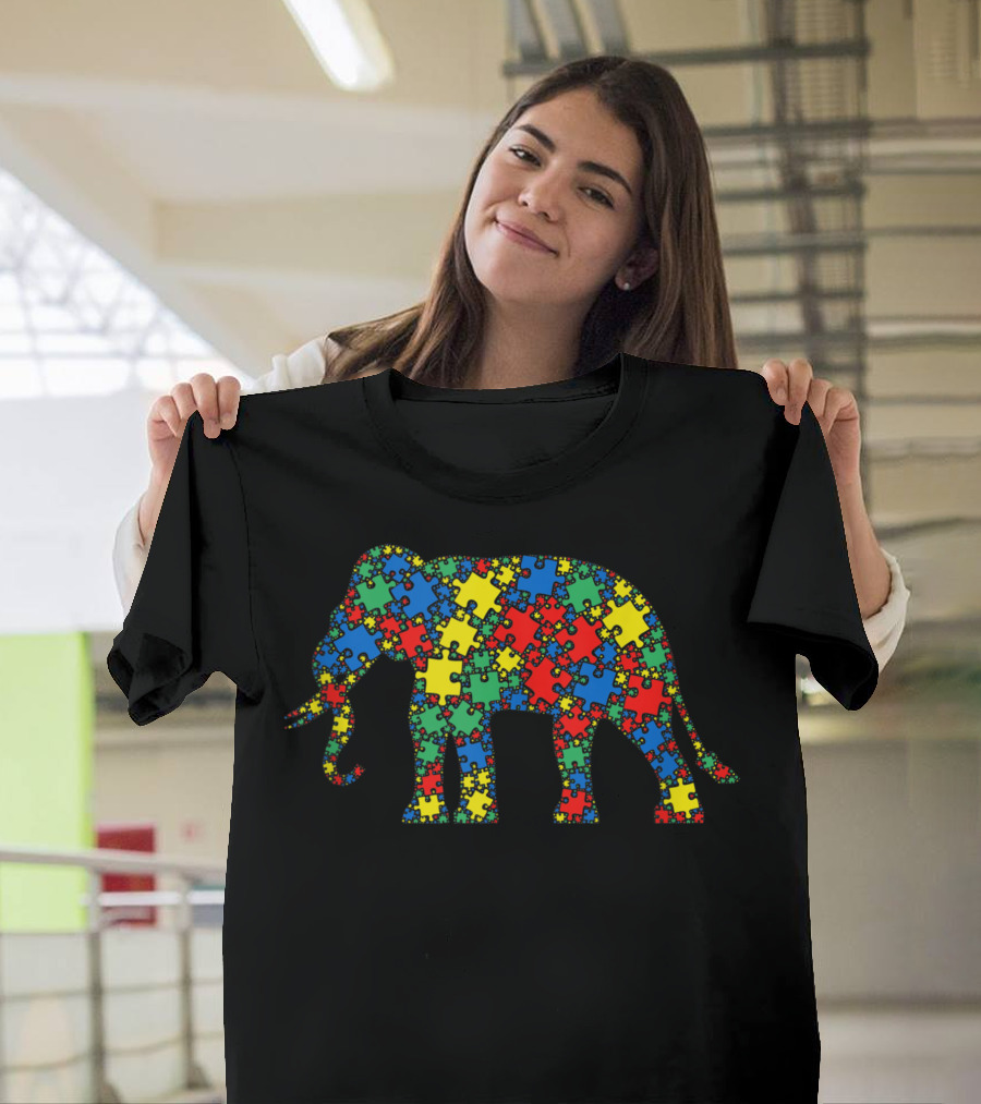 Elephant Puzzle Autism Awareness Men Kids Rk T-Shirt
