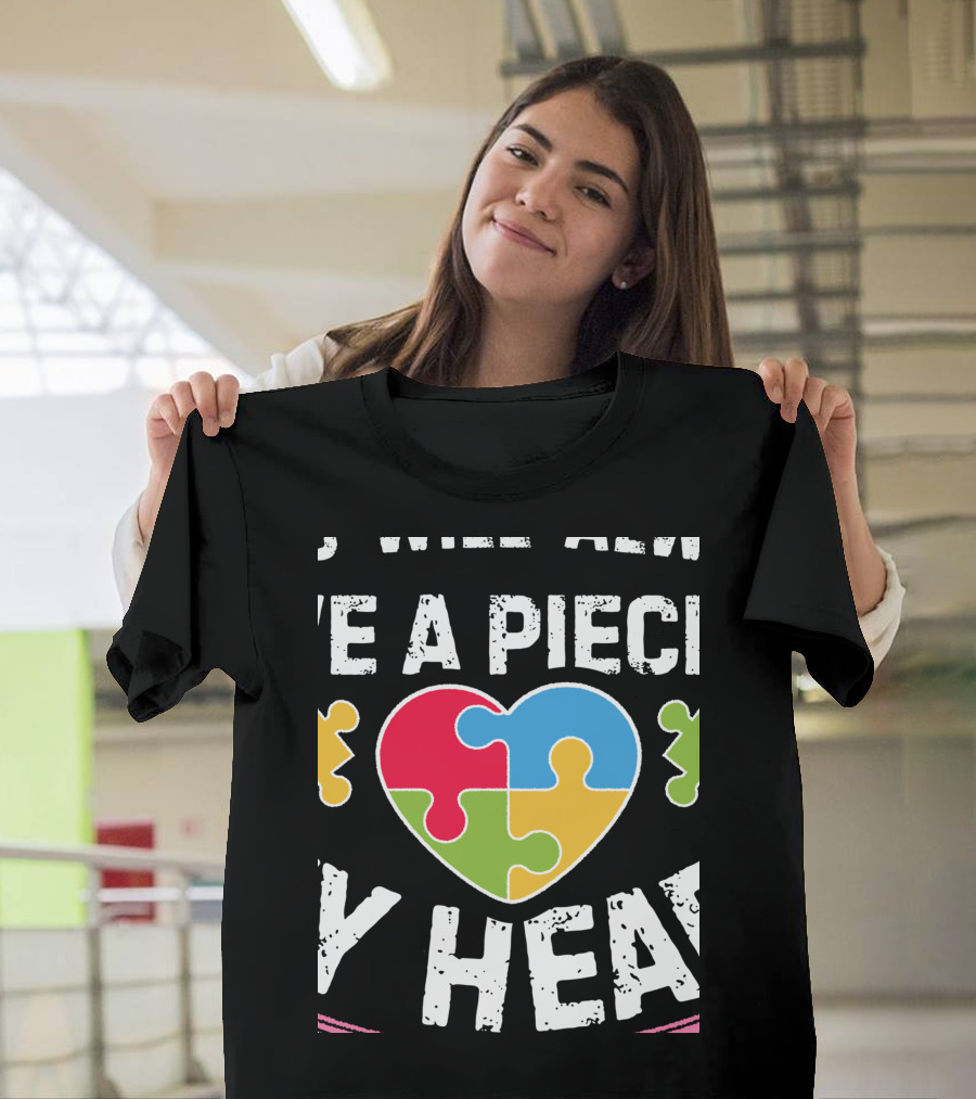 Autism Awareness Heart Puzzle Piece Cousin Connection T-Shirt