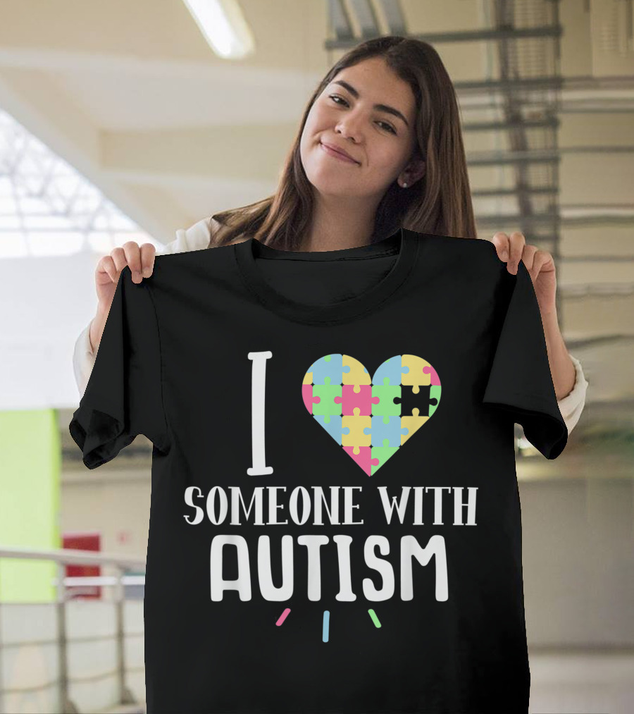 I Heart Someone With Autism Puzzle Piece T-Shirt