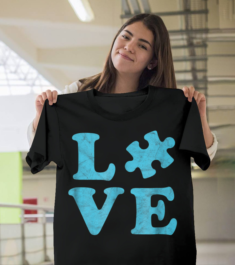 Love Autism Awareness Puzzle Piece T-Shirt