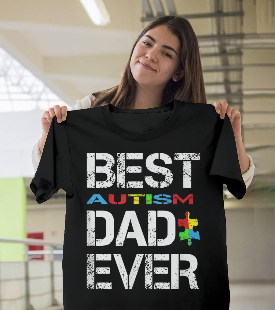 Best Autism Dad Ever Puzzle Piece T-Shirt
