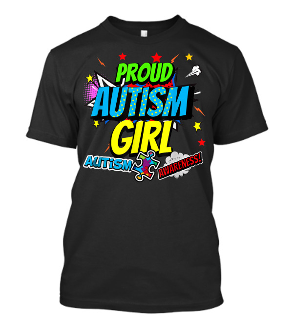 Proud Autism Girl Autism Awareness Puzzle T-Shirt