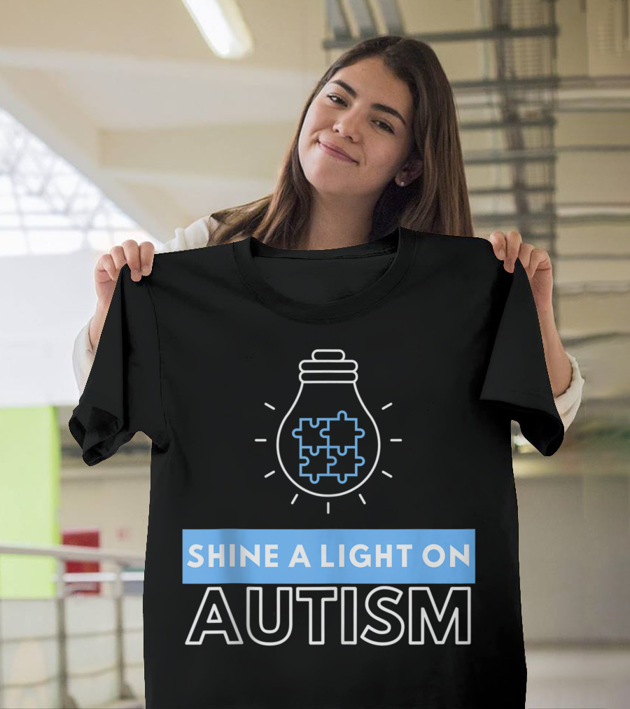 Shine A Light On Autism Puzzle Light Special Needs Awareness T-Shirt