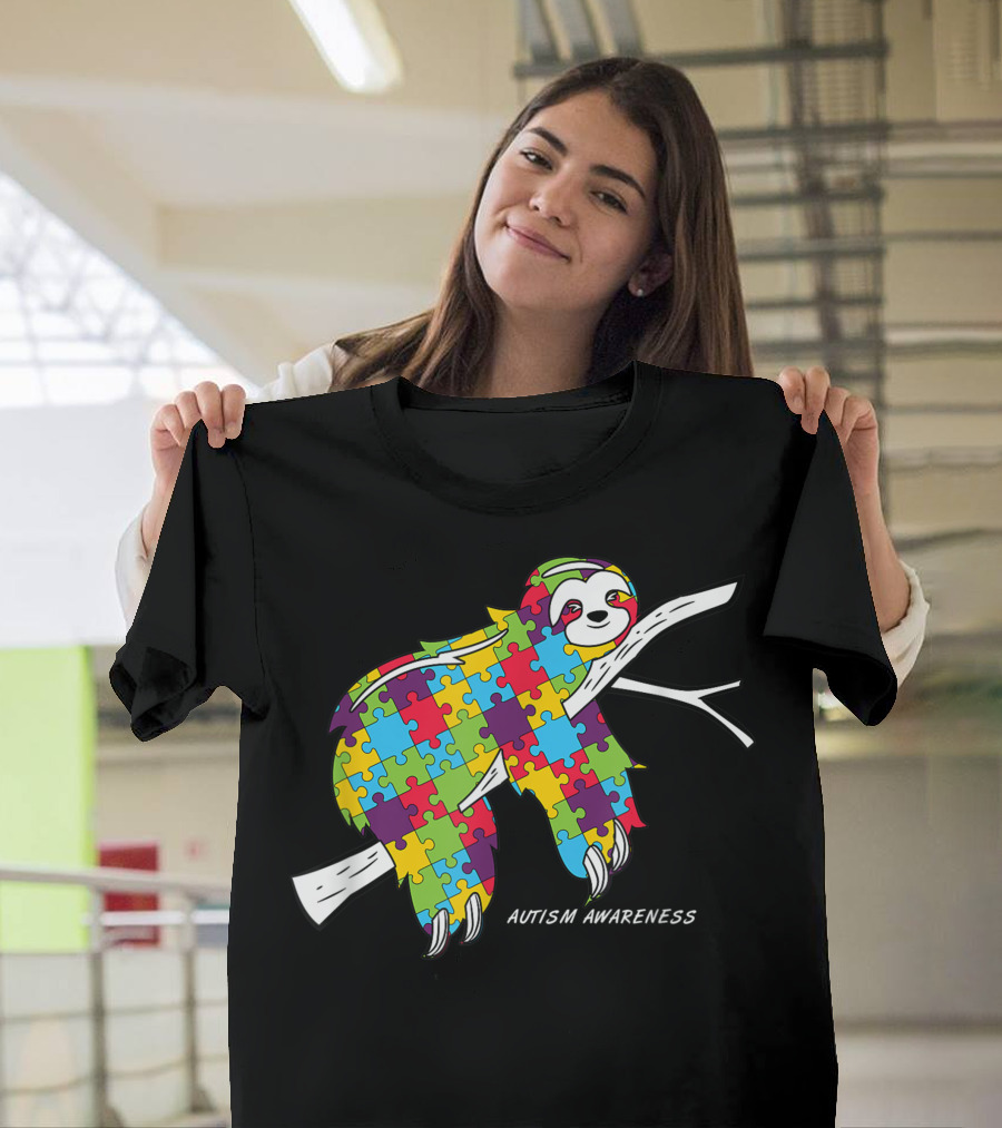 Autism Awareness Sloth Puzzle T-Shirt