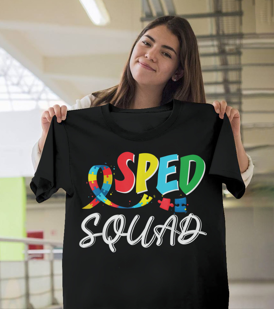 Sped Squad Special Education Teacher Autism Awareness Puzzle T-Shirt
