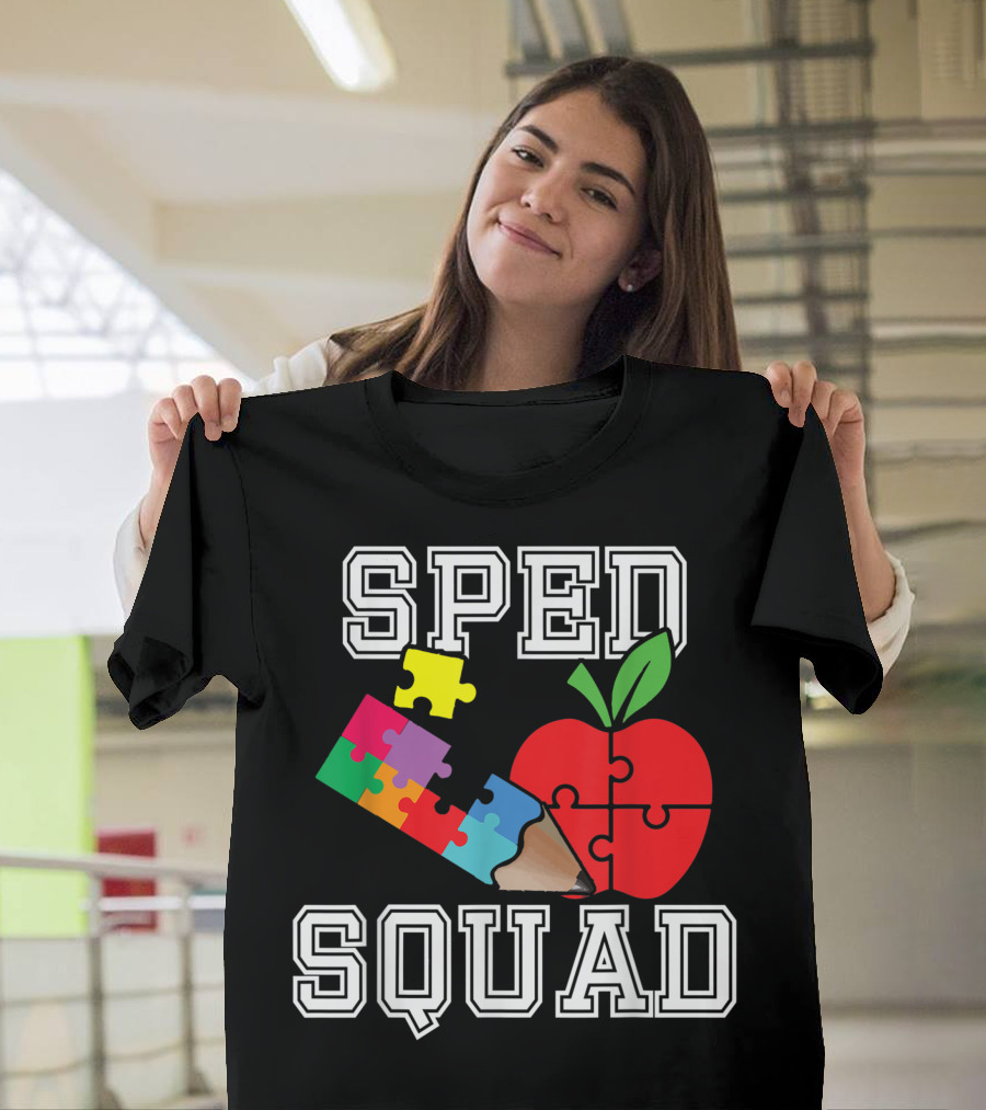 SPED Squad Special Education Teacher Puzzle Apple T-Shirt