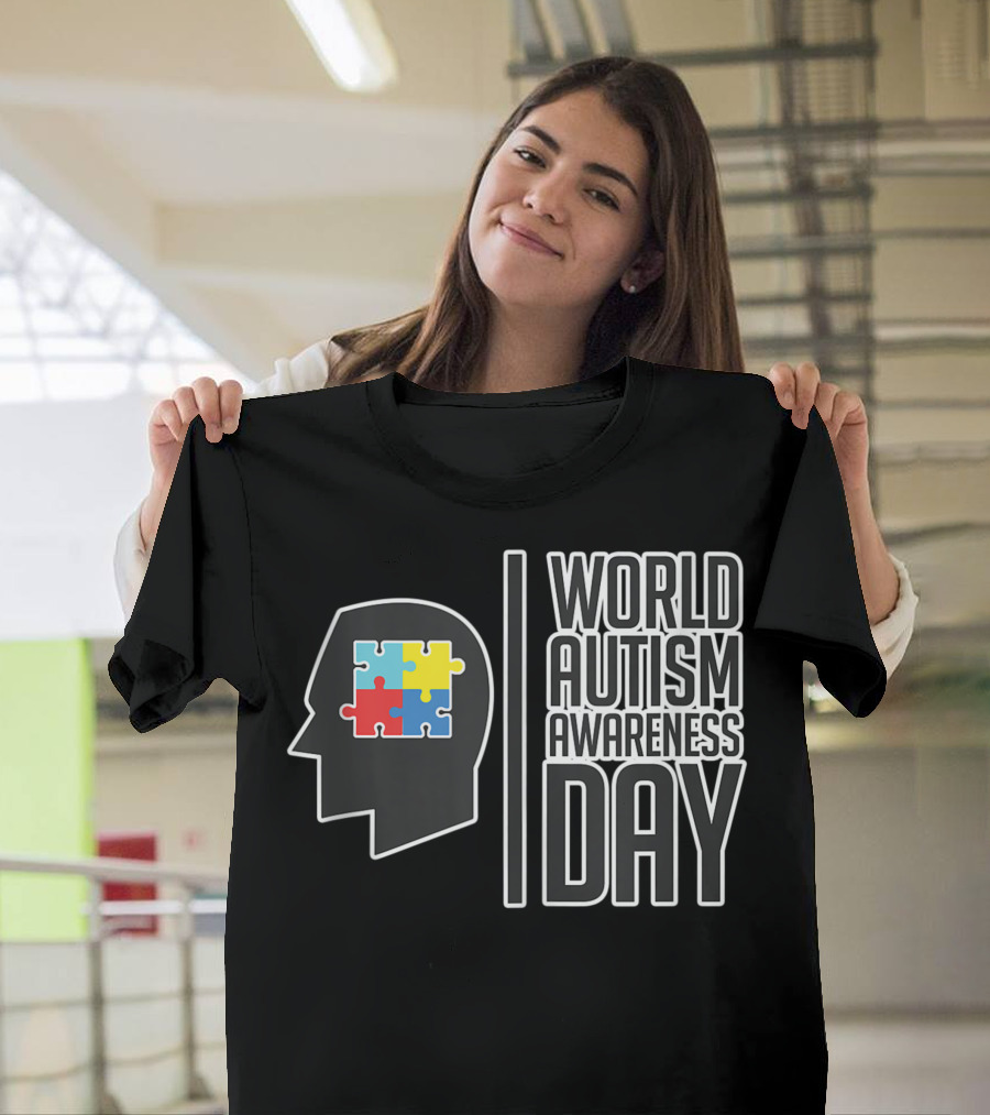 World Autism Day Autism Awareness Advocacy Puzzle Head T-Shirt