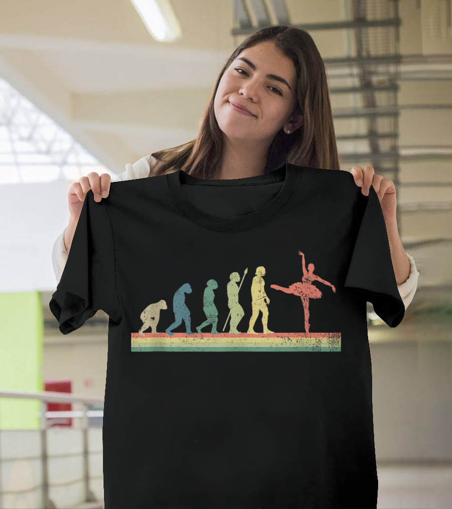 Evolution of Ballet Ballerina Journey Through Time T-Shirt