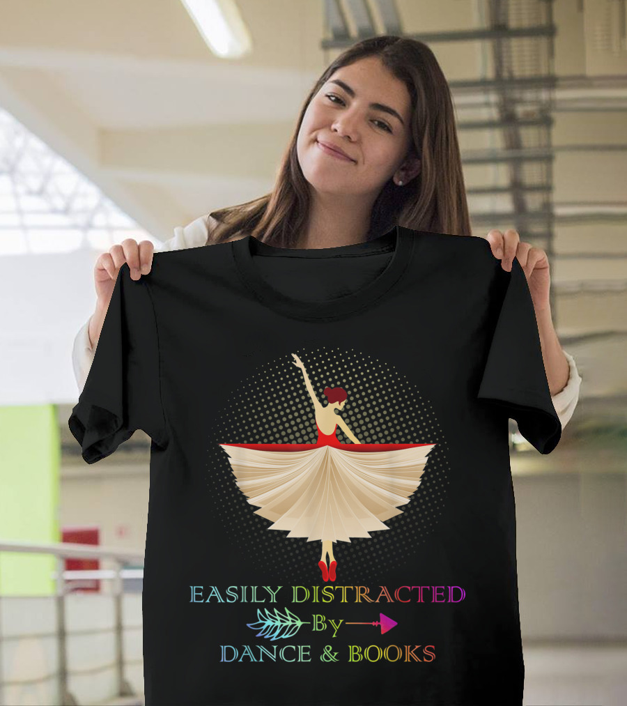 Easily Distracted By Dance and Books Ballet Book Page Dress T-Shirt