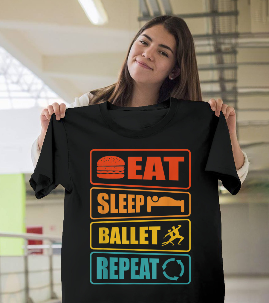Eat Sleep Ballet Repeat Ballerina Dancing Cycle T-Shirt
