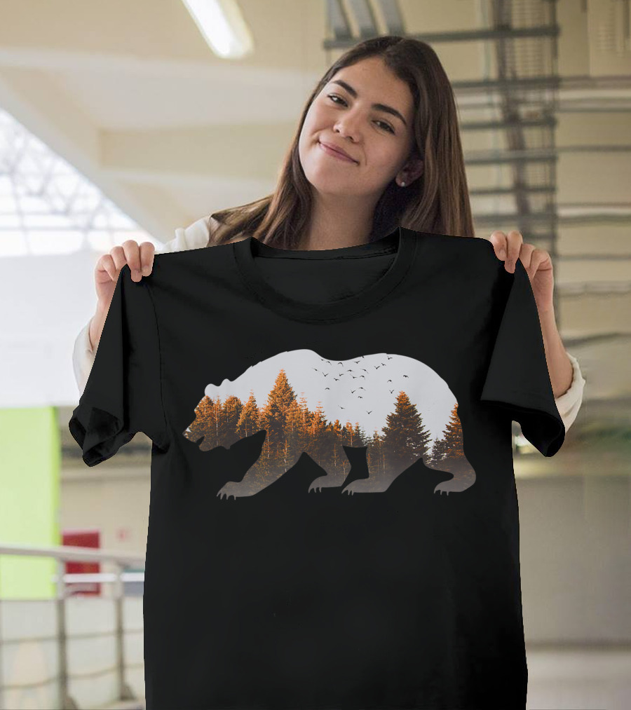 Bear Wildlife Mountains Vintage National Park Forest T-Shirt