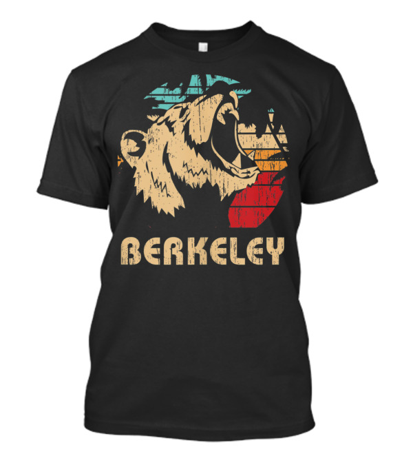 Berkeley Bear Roaring Vintage California Retro Sunset T-Shirt