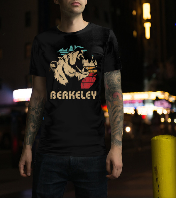 Berkeley Bear Roaring Vintage California Retro Sunset T-Shirt