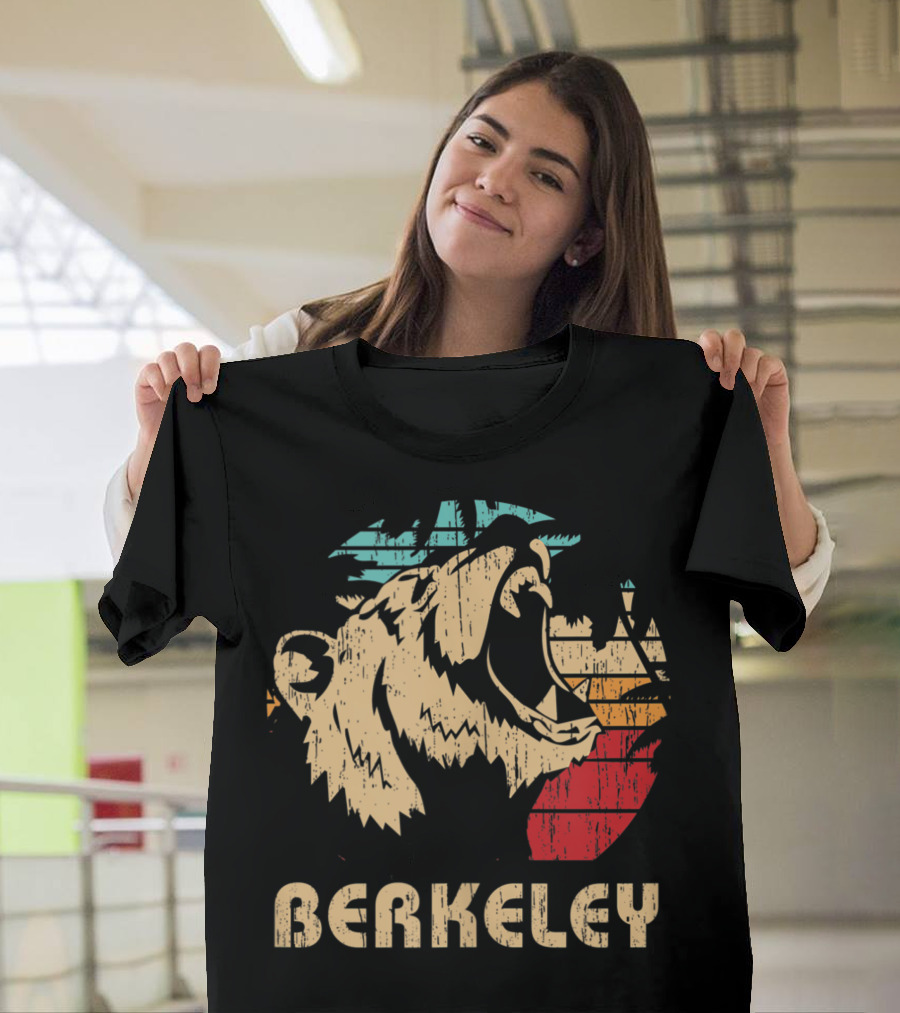 Berkeley Bear Roaring Vintage California Retro Sunset T-Shirt