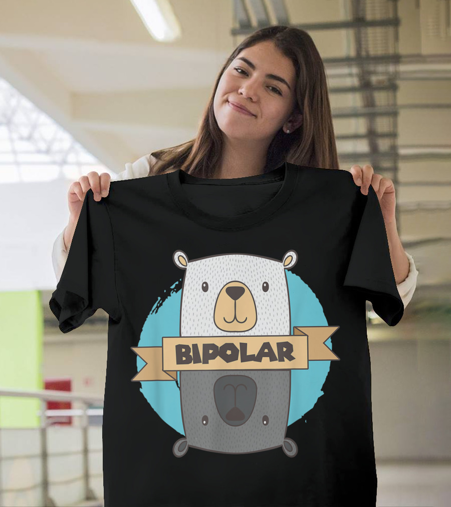 Bipolar Bear Cute Mental Disorder Polar Bear Double Face T-Shirt