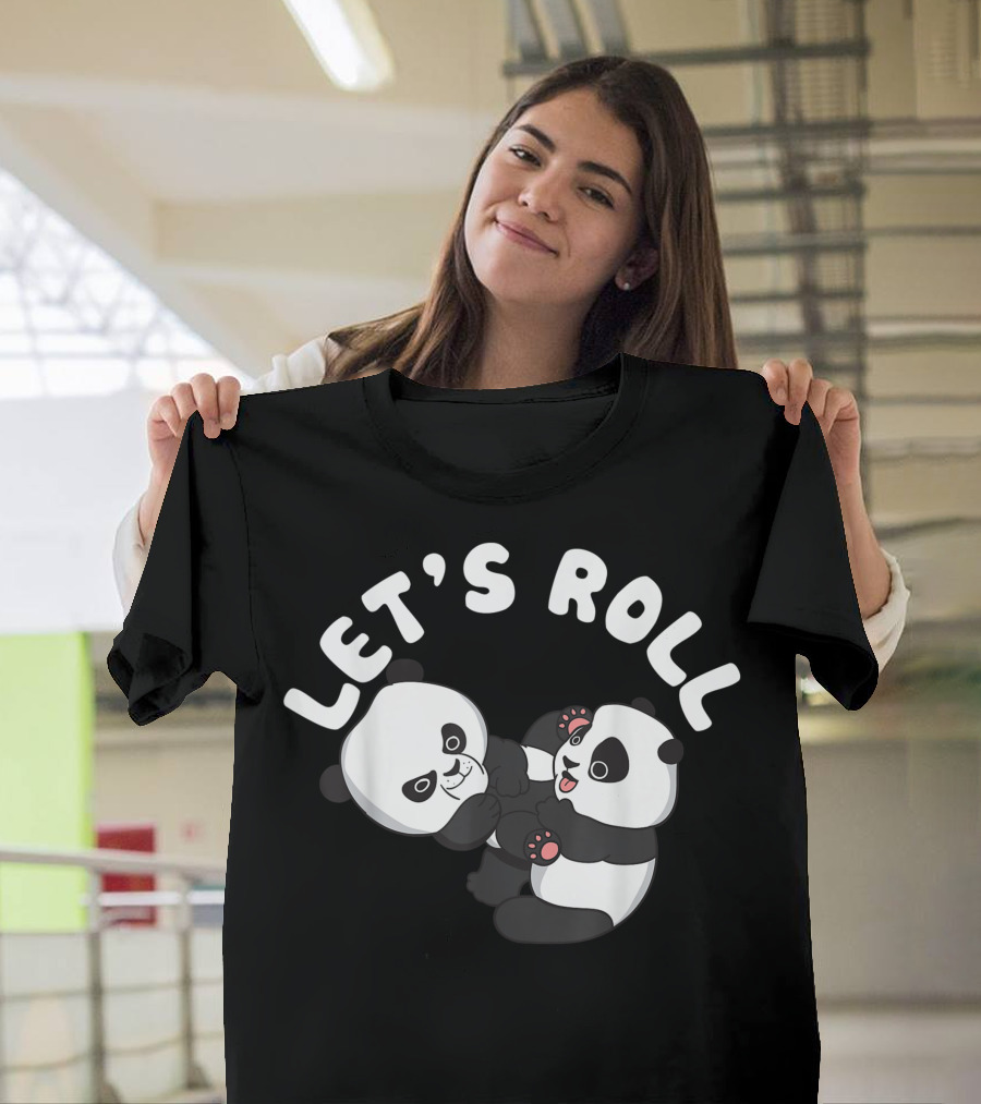 Let's Roll BJJ Brazilian Jiu-Jitsu Panda Bear Playful Grappling T-Shirt